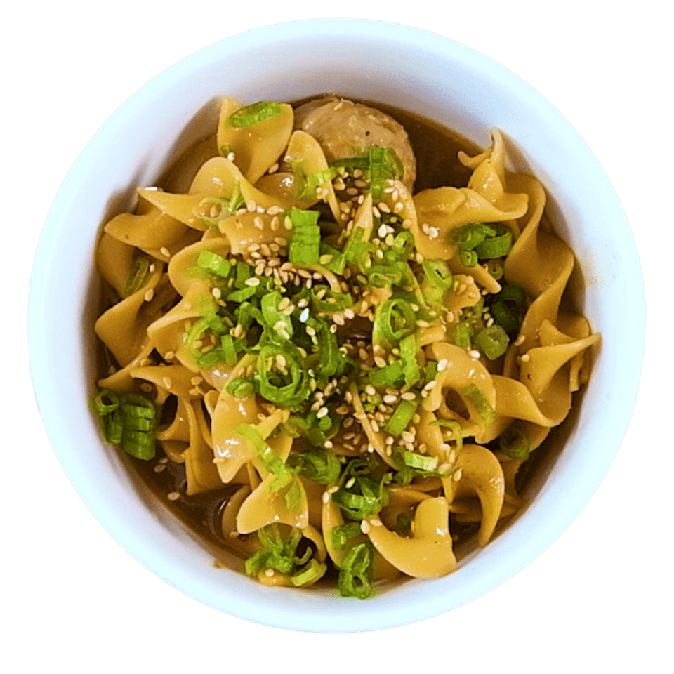 Mushroom & Meatball Noodle Soup Innit